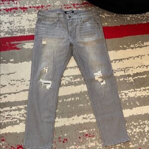 EXPRESS MEN 36x32 slim Stylish Gray Distressed Jeans for Men
